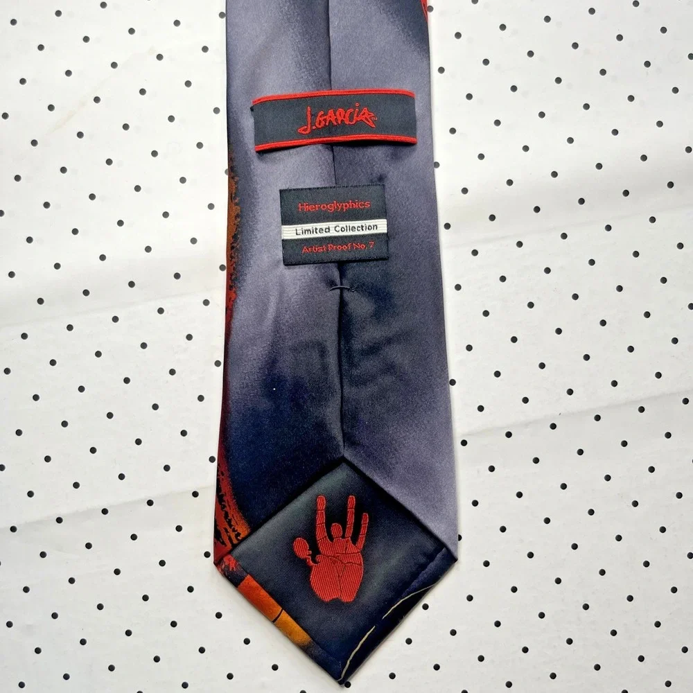 J Garcia Hieroglyphics Artist Proof No 7 Silk Necktie Jerry Garcia Art‎ Tie